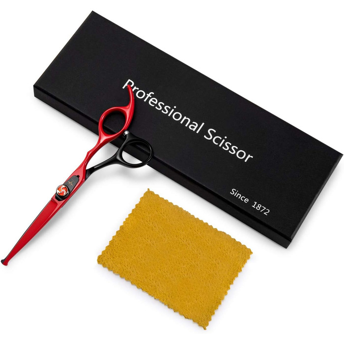 Професійна перукарська ножиця PURPLEBIRD 6 дюймів з нержавіючої сталі, безпечні закруглені кінчики, для дітей та початківців, ідеальний зріз вдома. Червоний