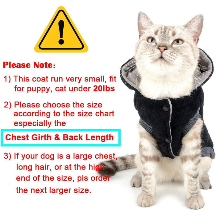 Зунеа - тепла зимова куртка для собак маленьких порід, чорна (XL, обхват шиї 32 см, спина 35 см, груди 47 см)