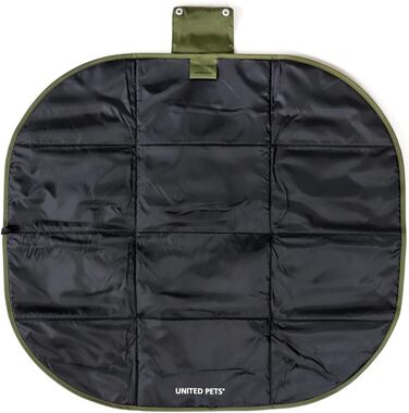 Килимок для собак Lazy Dog Mat від United Pets – портативне, складне ліжко для собак, ідеально підходить для ресторанів та подорожей. Легкий килимок для собак, чорно-зелений, універсальний розмір