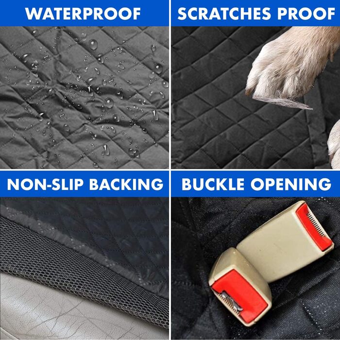 Захисний чохол на сидіння автомобіля для собак, 5 шарів, лежанка для собак, водовідштовхувальний, стійкий до подряпин, нековзний, універсальний з боковими клапанами та блискавкою, для авто, SUV, вантажівок