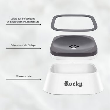 Персоналізований миска для собак та котів з іменем, не протікає, не ковзає, для подорожей, з гравіюванням