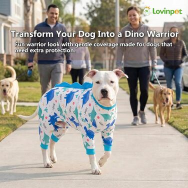 Піжама LovinPet для великих собак, чотирилапа, еластична, з захистом від сонця UV, анти-протікання, заспокійливий післяопераційний костюм для собак, для середніх та великих порід, зелено-помаранчевий / зелений / помаранчевий (білий / блакитний, розмір L)