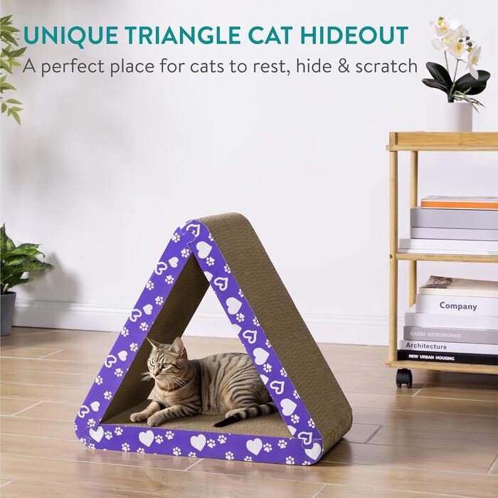 Котячий когтетоп Navaris 3-в-1 - іграшка для котів, когтетоп з картону, хвилястий когтетоп, проста збірка, багатофункціональний, плоский 49 см