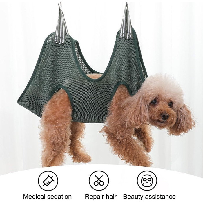 Набір для догляду за собакою DONGKER 10-в-1: гамак, щітка, триммер та пилка для нігтів. Зелений