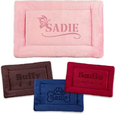 Персоналізована килимок для собак, індивідуальне собаче ліжко для вольєра, миється, килимок для сну домашніх тварин, подарунок для любителів собак і котів (69x52 см, рожевий)