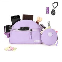 Сумка для дресирування собак Leckerlibeutel, з маленьким кишеньковим мішечком, вбудованим диспенсером для пакетів та тримачем для собачих екскрементів, кремового кольору (лавандовий)