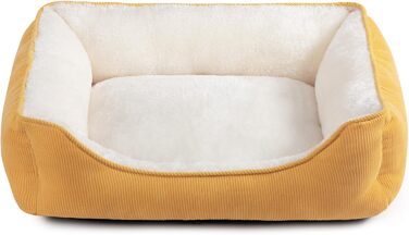 Ліжко для котів та собак Hollypet, м'яке, дихаюче, 55x45x15 см, жовте