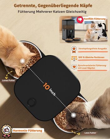 Автоматичний годівник для котів та собак HoneyGuardian з Wi-Fi, 2 миски, 3.5л, APP-керування