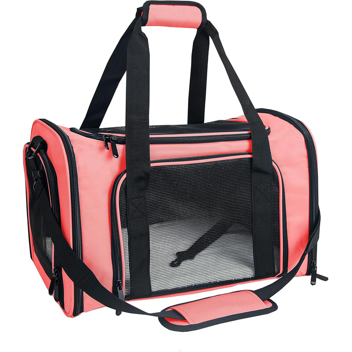 Транспортна переноска для котів та собак, складна, розмір M, Magenta