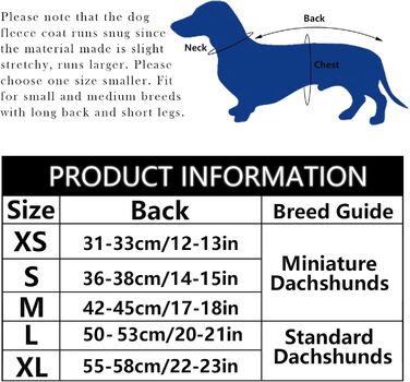 MOREZI Зимова куртка для собак, утеплена флісовою підкладкою, з регульованою застібкою-липучкою та відкидним коміром. Підходить для такс та собак середніх розмірів, Navy, M (довжина спини: 42-45 см)
