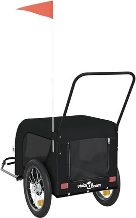 Фургон для собак Fasba: велосипедний причіп для тварин з відбивачами та прапорцем, чорний, 125 x 63 x 66 см