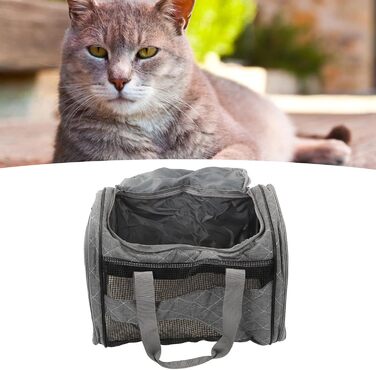 Транспортна переноска для тварин: собак, котів, цуценят (складні, дихаючі, сірі)
