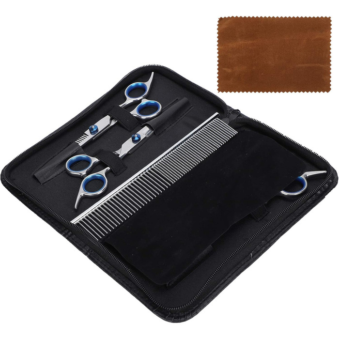 Набір для грумінгу собак: професійні ножиці, ножиці для розрідження шерсті, гребінець, ножиці для собак, котів та інших тварин