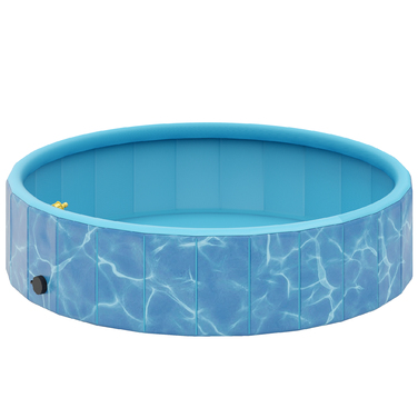 PawHut Dog Pool Складаний дитячий басейн з фонтаном і подушкою для води Ø120 x 30 см Нековзна ванна для собак і кішок Басейн для собак і кішок | Аосом
