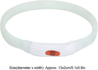 LED нашийник для собак Cikonielf USB, перезаряджається, світлодіодний, регульований, безпечний для котів та маленьких собак (білий)