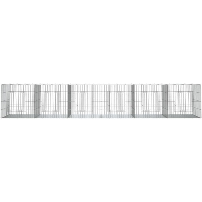 Вольєр для кроликів vidaXL, 3 секції, 163x79x54 см, оцинкована сталь, клітка для домашніх тварин