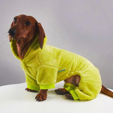 Теплий зимовий костюм-піжама для такси для маленьких собак, зелений S, з D-початком та кнопками