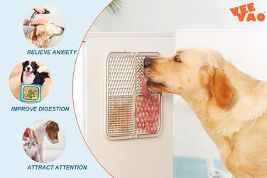 Килимок для собак великих порід VEEVAO, 30.5 x 25.4 см, силікон харчового класу, з присосками, для заспокоєння, від нудьги (XL, сірий)