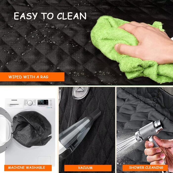 Захист для автосидіння для собак 4-в-1, чорний. Водонепроникний, стійкий до подряпин, антиковзаючий. Підходить для всіх авто, SUV.