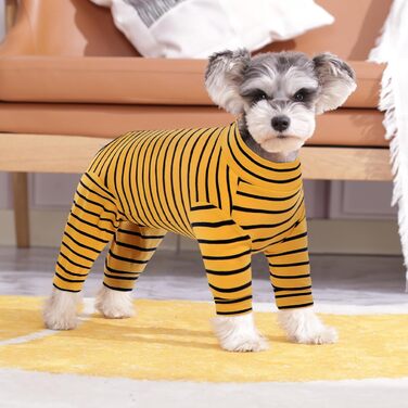 Піжама для собак після операції Kuoser, захисний боді для собак після кастрації, боді для собак з ніжками, піжама для маленьких та середніх собак, зелений колір (XL, жовтий)