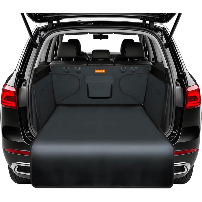 Захист для багажника автомобіля Alfheim для собак - водовідштовхуючий та легкий у догляді - універсальний. Килимок для багажника з захистом краю навантажувальної рамки (сірий)