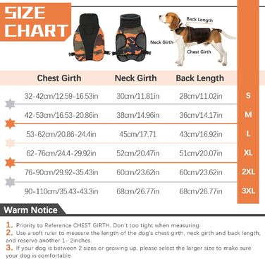 Водонепроникний зимовий одяг для собак - тепла куртка для собак, одяг для маленьких, середніх та великих собак, пуловер для собак з безпечними світловідбиваючими смугами для лабрадорів, чихуахуа, французьких бульдогів, 3XL, помаранчевий камуфляж