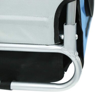 Багатофункціональний велопричіп 2-в-1: для дітей та домашніх тварин. Велосипедний візок-причіп, 2 місця, сірий/блакитний (137x73x90 см)