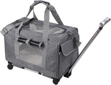 Транспортна сумка для собак та котів - переноска для тварин з колесами | Легка переноска для кошенят та цуценят, розмір ручної поклажі