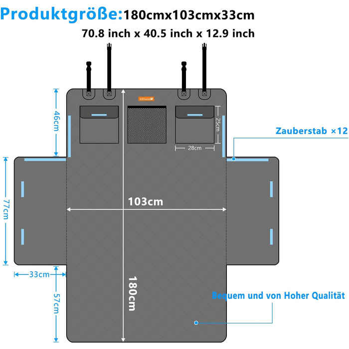 Захист для багажника автомобіля Alfheim для собак - водовідштовхуючий, стійкий до розривів, з боковим захистом. Підходить для авто, вантажівок, SUV (сріблястий)