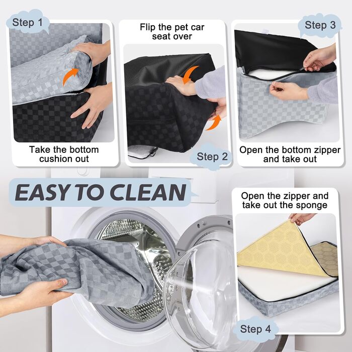 Автомобільне ліжко для собак JOEJOY – двостороннє, з Memory Foam, до 25 кг