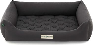 Ортопедичне собаче ліжко HOUND & NATURE Zermatt, корзина для великих собак з високим бортиком, м'яке собаче ліжко з подушкою, яку можна прати (L - 105x75 см, сірий)