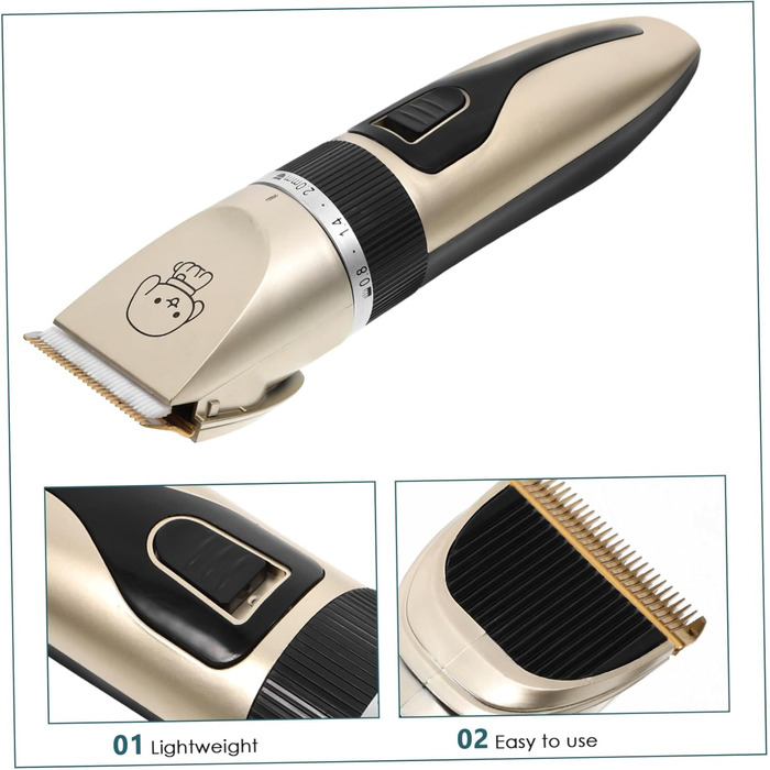 Електричний собачий триммер SOIMISS з титановими керамічними лезами. Безшумна машинка для грумінгу собак та котів. Для догляду за вухами, обличчям та тілом.