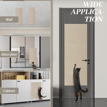 Килимок для дряпання котів, 200x40 см, бежевий. Килимок для стіни, килимок для котів, бежевий