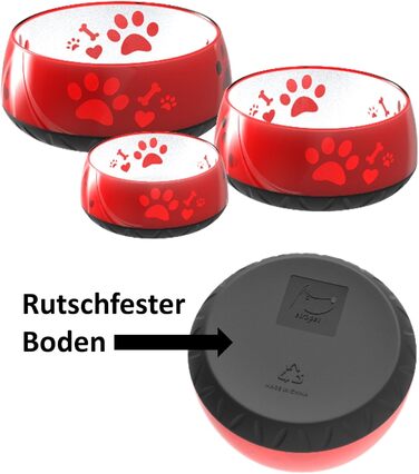 Миска для собак Elropet: маленькі та великі породи, миска для корму та води, нековзна, S 330 мл, червона