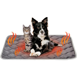Килимок для домашніх тварин 88x58 см - теплий, енергозберігаючий, з неслизьким дном - 1 шт. сірого кольору