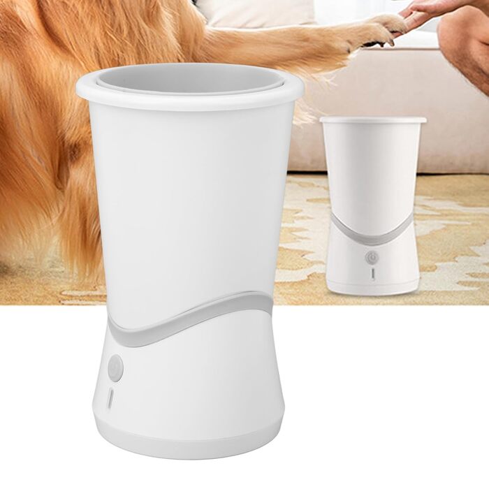 Автоматичний мийка лап для собак, перезаряджається, м'які електричні щітки, регульована чаша для миття лап для домашніх тварин