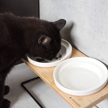 Підвищені годівниці для котів Navaris - 2 годівниці з кераміки - годівниця для котів та собак