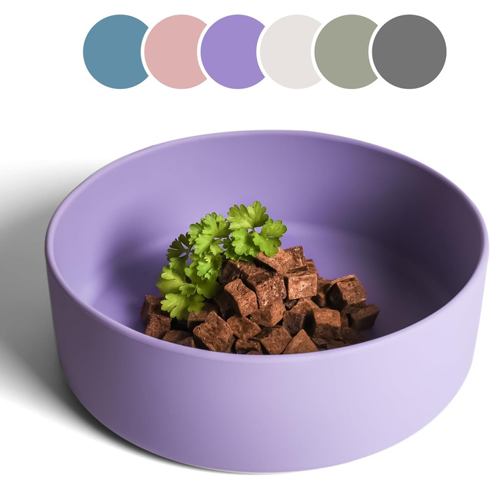 Миска для собак ne&no® Silikon 1200 мл з кришкою для маленьких та середніх собак | Безпечна для холодильника, не ковзає | Набір мисок для собак: миска та кришка (холодна фіолетова)