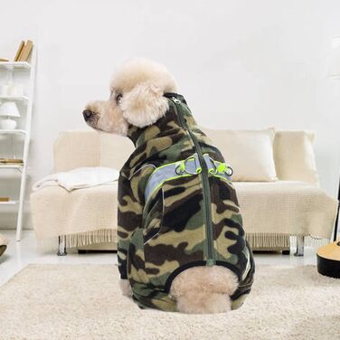 Піжама для собак з полярного флісу, тепла куртка та светр для маленьких та середніх собак, зимовий одяг для чотирилапих (X-Large, камуфляж)