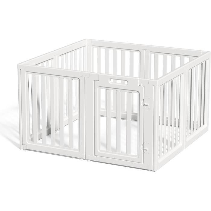 LoveTail Прозорий вольєр для собак з дверцятами, легкий у чищенні та встановленні, переносне огородження для цуценят для дому та саду (Білий, 77 см у висоту, 30,5 см)