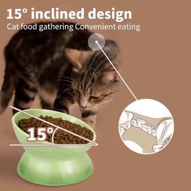 Підвищена годівниця для котів та собак Busnos, керамічна, жовта, 15.5x15.5x11 см