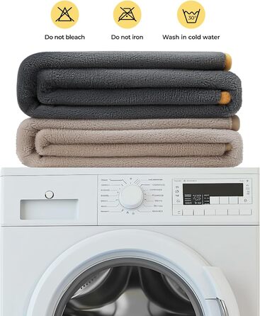 Водонепроникний килимок для собак Luciphia, миючий, для великих та середніх собак та котів, теплий та м'який фліс Sherpa, для дивану, ліжка, авто (Сірий, 100 x 145 см)