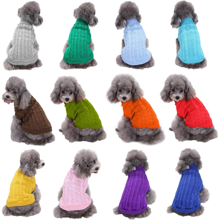 Теплий і зручний собачий светр з ролетним коміром, сірий, розмір M, акрил