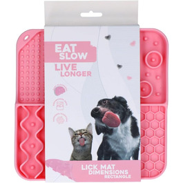 Килимок для собак - годівниця-головоломка 21x21 см, силікон, рожевий | Анти-головоломка, для повільного годування