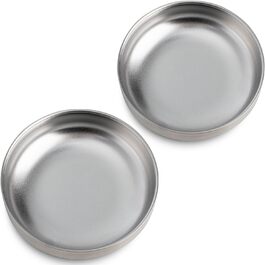 Миски для котів з нержавіючої сталі, широкі та плоскі (2 шт., 15 см)