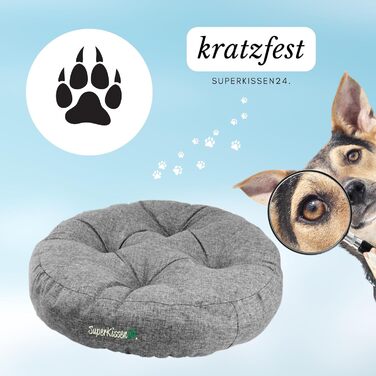 Гіркий лежак для собак середніх порід SuperKissen24 - водонепроникний лежак для котів - лежанка для собак з антикіготного матеріалу - антиалергенний та неслизький - лежанка для собак 60 x 14 см, сірий (XL)