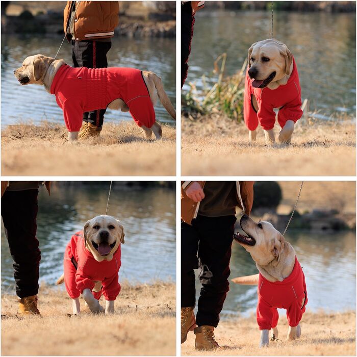 Вітростійка куртка для собак, фліс, зимовий теплий одяг, червона, розмір M