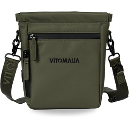 Сумка для собак Deluxe: багатофункціональна сумка через плече з кишенями для ласощів, повідка, корму, диспенсер для відходів та магнітним закриттям - ідеальна для прогулянок та тренувань (Хакі)