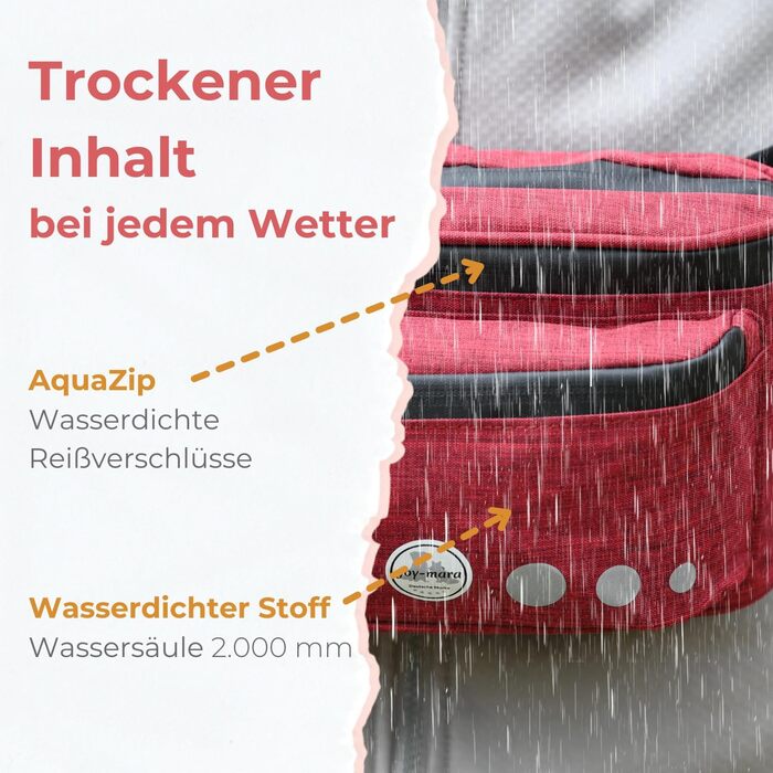 Водонепроникна сумка-пояс для собак - сумка для ласощів, сумка для тренувань, сумка для прогулянок з тримачем для пляшки, сумка для корму з дозатором для відходів, бордово-червона