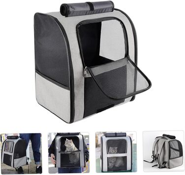 Рюкзак-переноска для котів Garvalon з дихаючого Оксфорду, великої місткості, практичний, для транспортування котів та маленьких домашніх тварин, з боковими кишенями, зручний та міцний для подорожей